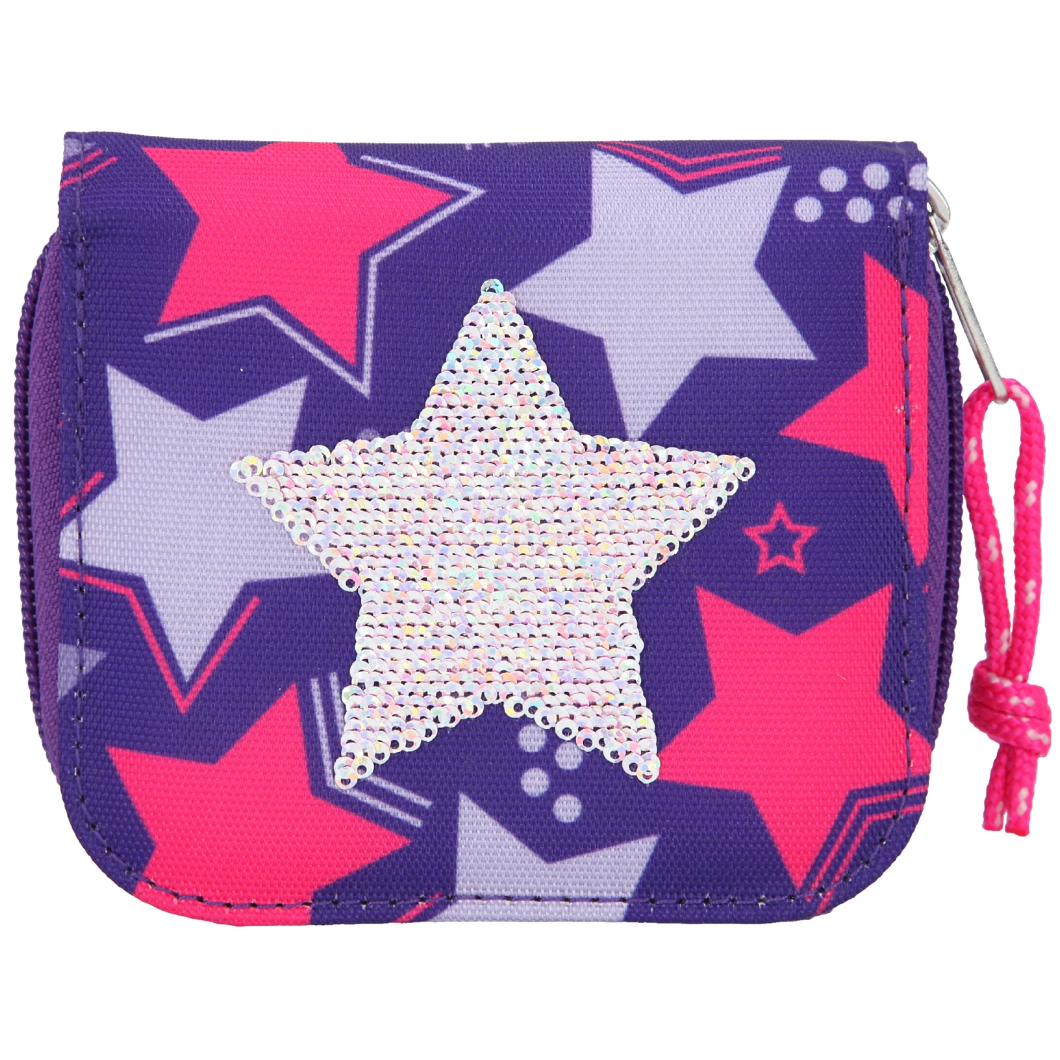 Depesche 10675 TOPModel Portemonnaie Geldbörse Streichpailletten Sterne Lila 4 Depesche 10675 TOPModel Portemonnaie Geldbörse Streichpailletten Sterne Lila – Bild 2