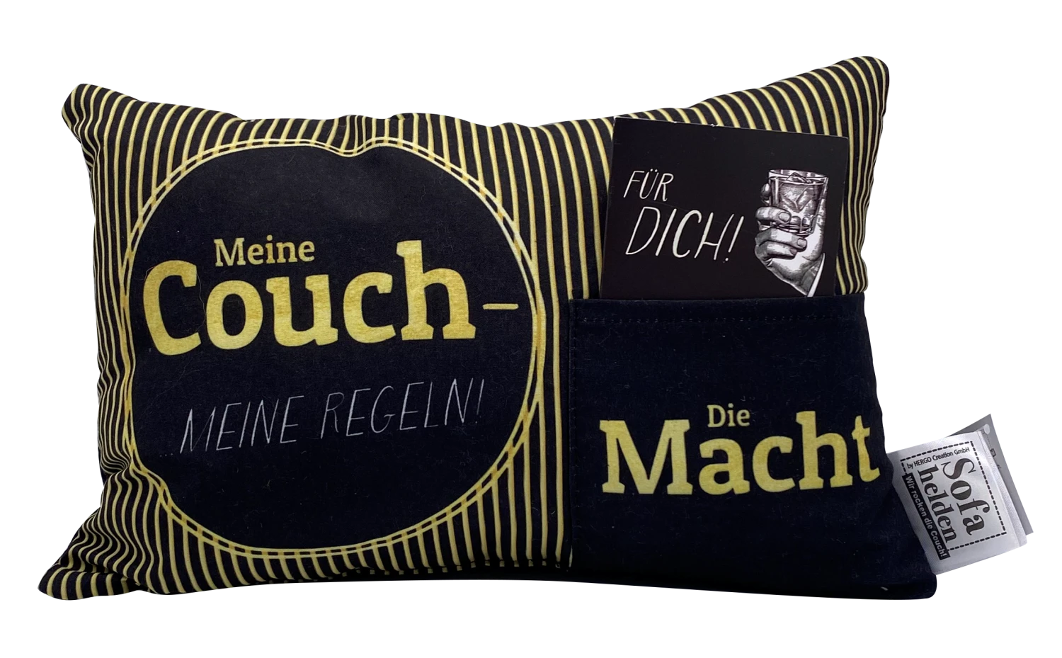 Hergo Geschenk-Kissen Mit Tasche 30x20cm - 1916 Meine Couch, Meine Regeln 3 Hergo Geschenk-Kissen Mit Tasche 30x20cm - 1916 Meine Couch, Meine Regeln
