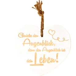 Vintage-Herz Aus Holz "Genieße Den Augenblick, Denn..." 21070