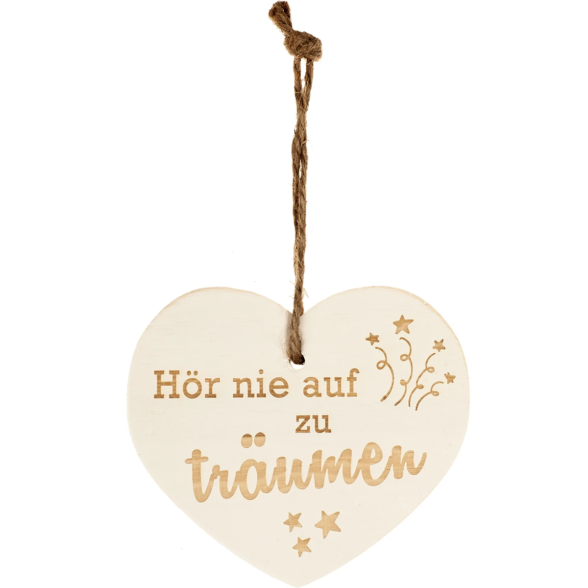 Kleines Vintage-Herz Aus Holz "Hör Nie Auf Zu Träumen" 24004 3 Kleines Vintage-Herz Aus Holz "Hör Nie Auf Zu Träumen" 24004