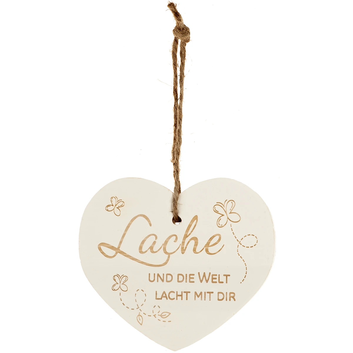 Kleines Vintage-Herz Aus Holz "Lache Und Die Welt Lacht Mit Dir" 24007 3 Kleines Vintage-Herz Aus Holz "Lache Und Die Welt Lacht Mit Dir" 24007
