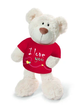 Nici 37756.1 Classic Bear Creme Mit Rotem T-Shirt "I Love You" 35cm Plüsch Schlenker -Beliebter Spielzeugladen 37756 1 1