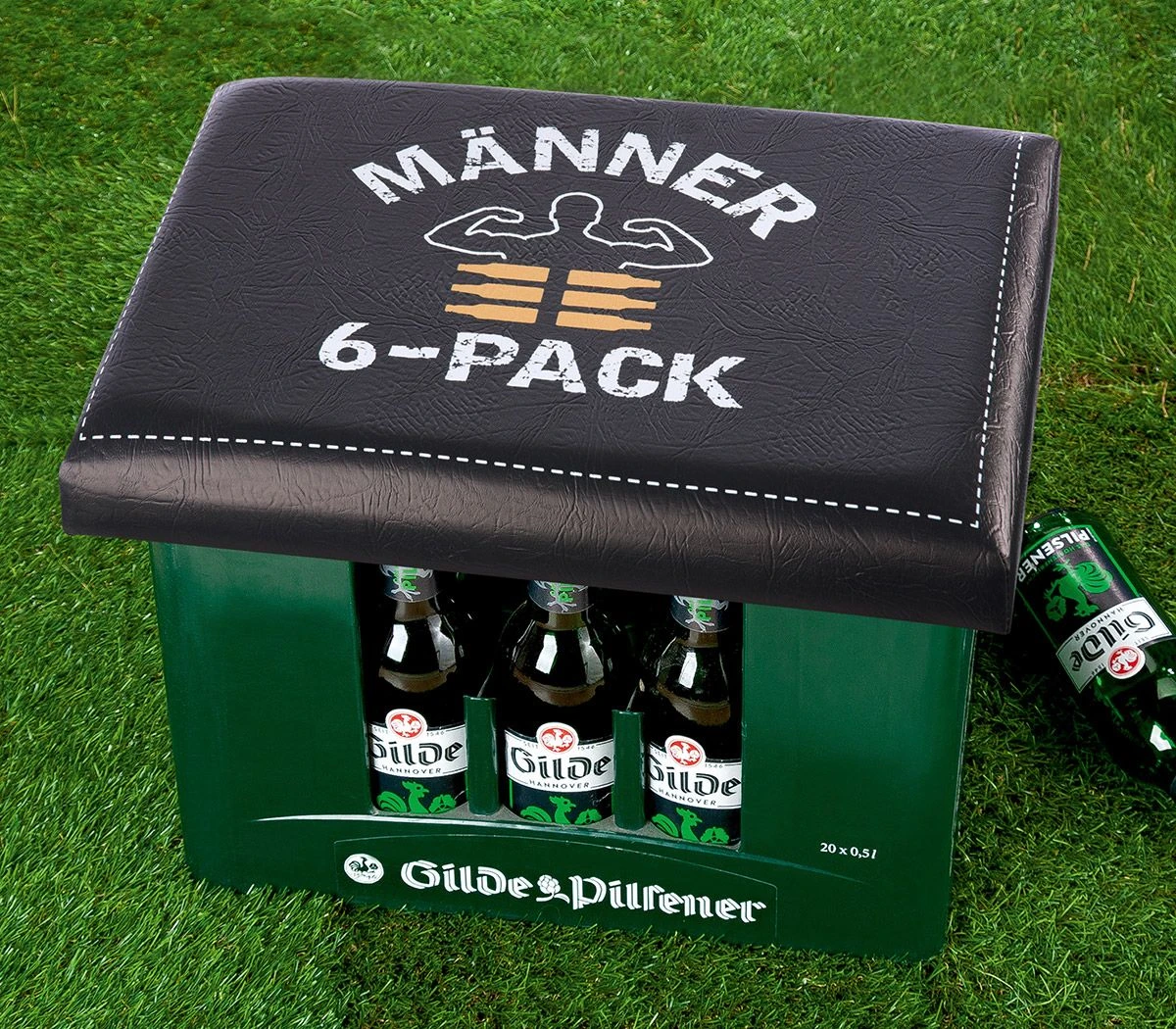 Gilde 42944 Bierkasten Sitzkissen "Männer 6er Pack" 44x34cm Sitzpolster Schwarz 4 Gilde 42944 Bierkasten Sitzkissen "Männer 6er Pack" 44x34cm Sitzpolster Schwarz – Bild 2