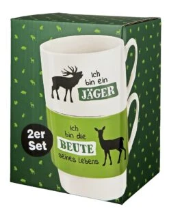 Gilde 44149 Stapeltasse 2teilig "Jagd" Jäger & Beute Porzellan Geschenkset -Beliebter Spielzeugladen 44149 2 6