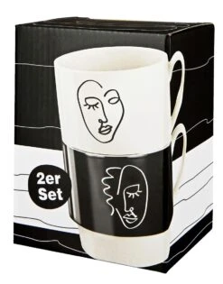 Gilde 44151 Stapeltasse 2teilig "Visione" Schwarz / Weiß Porzellan Geschenkset -Beliebter Spielzeugladen 44151 2 9