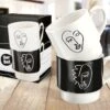 Gilde 44151 Stapeltasse 2teilig "Visione" Schwarz / Weiß Porzellan Geschenkset -Beliebter Spielzeugladen 44151 5 9