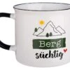 Gilde 46158 Keramik Tasse "Berg Süchtig" Schwarz Weiß Emaille-Design Ca. 390ml -Beliebter Spielzeugladen 46158 2 2