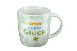 Gilde 49940 Porzellan Tasse "Tasse Voller Glück" Ca. 380ml