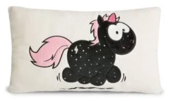 Nici 41428 Kissen Schwarzes Einhorn Carbon Flash Rechteckig 43x25cm Plüsch -Beliebter Spielzeugladen 57hFP5PNF43xtr6