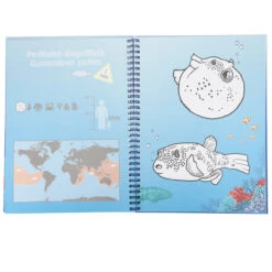 Depesche 7300 Dino World Malbuch-Set UNDERWATER Kreativbuch Hai Mit Stiften -Beliebter Spielzeugladen 7300 2c