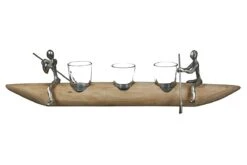 Gilde Alu-Schiffchen Mit Kerzenhalter "Rowing" Aus Mangoholz -Beliebter Spielzeugladen 81213 3 16