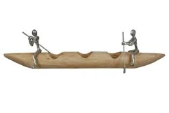 Gilde Alu-Schiffchen Mit Kerzenhalter "Rowing" Aus Mangoholz -Beliebter Spielzeugladen 81213 4 16