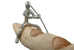 Gilde Alu-Schiffchen Mit Kerzenhalter "Rowing" Aus Mangoholz -Beliebter Spielzeugladen 81213 5 16