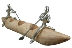 Gilde Alu-Schiffchen Mit Kerzenhalter "Rowing" Aus Mangoholz -Beliebter Spielzeugladen 81213 6 16