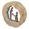 Gilde Skulptur "Antrag" Massive Mangoholzscheibe Mit Figuren Bronzefarben 28cm -Beliebter Spielzeugladen 81223 1 12