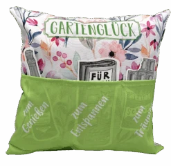 Hergo Sofahelden Outdoor-Kissen Mit Taschen 43x43cm - Gartenglück 8754