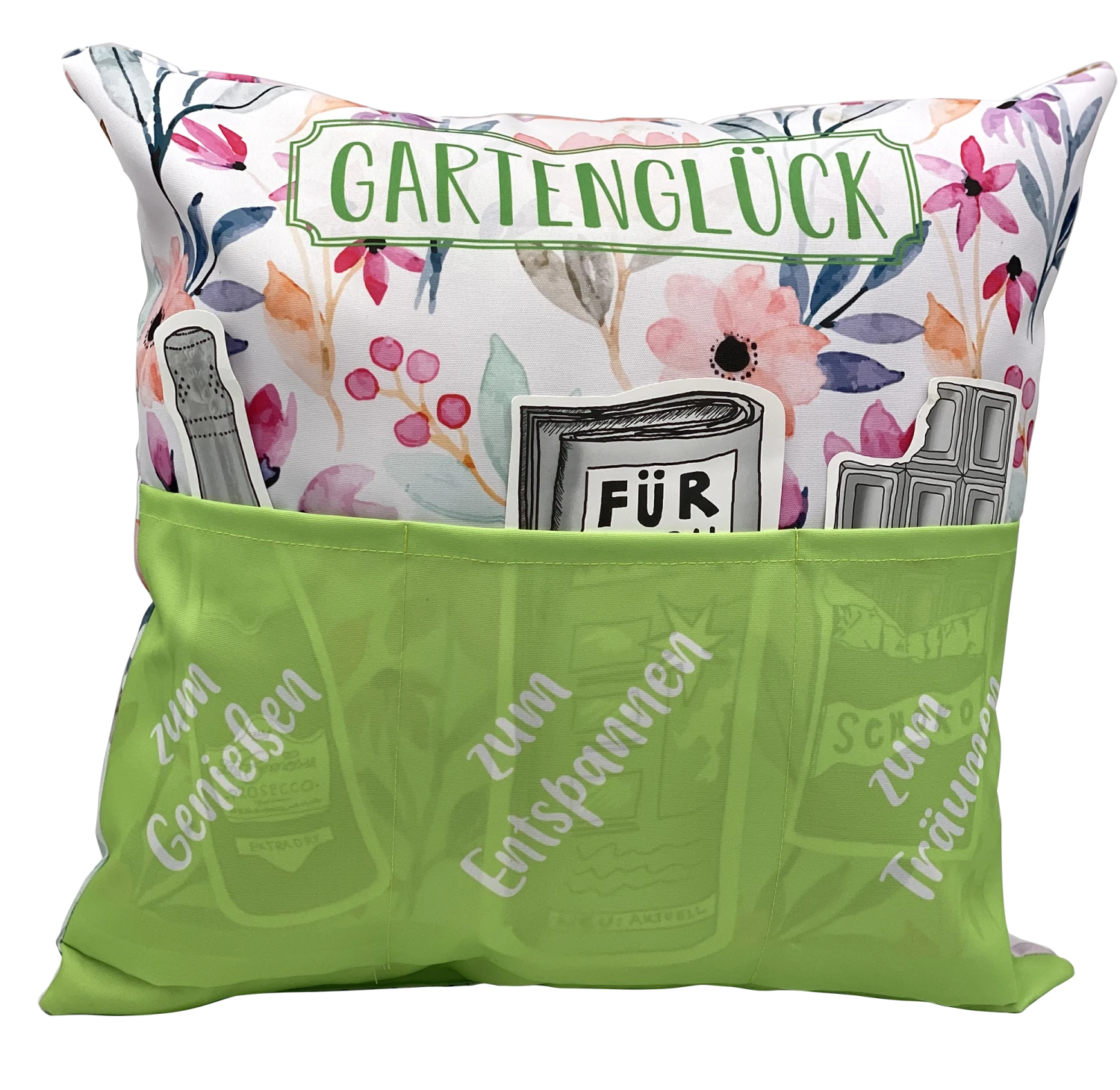 Hergo Sofahelden Outdoor-Kissen Mit Taschen 43x43cm - Gartenglück 8754 3 Hergo Sofahelden Outdoor-Kissen Mit Taschen 43x43cm - Gartenglück 8754