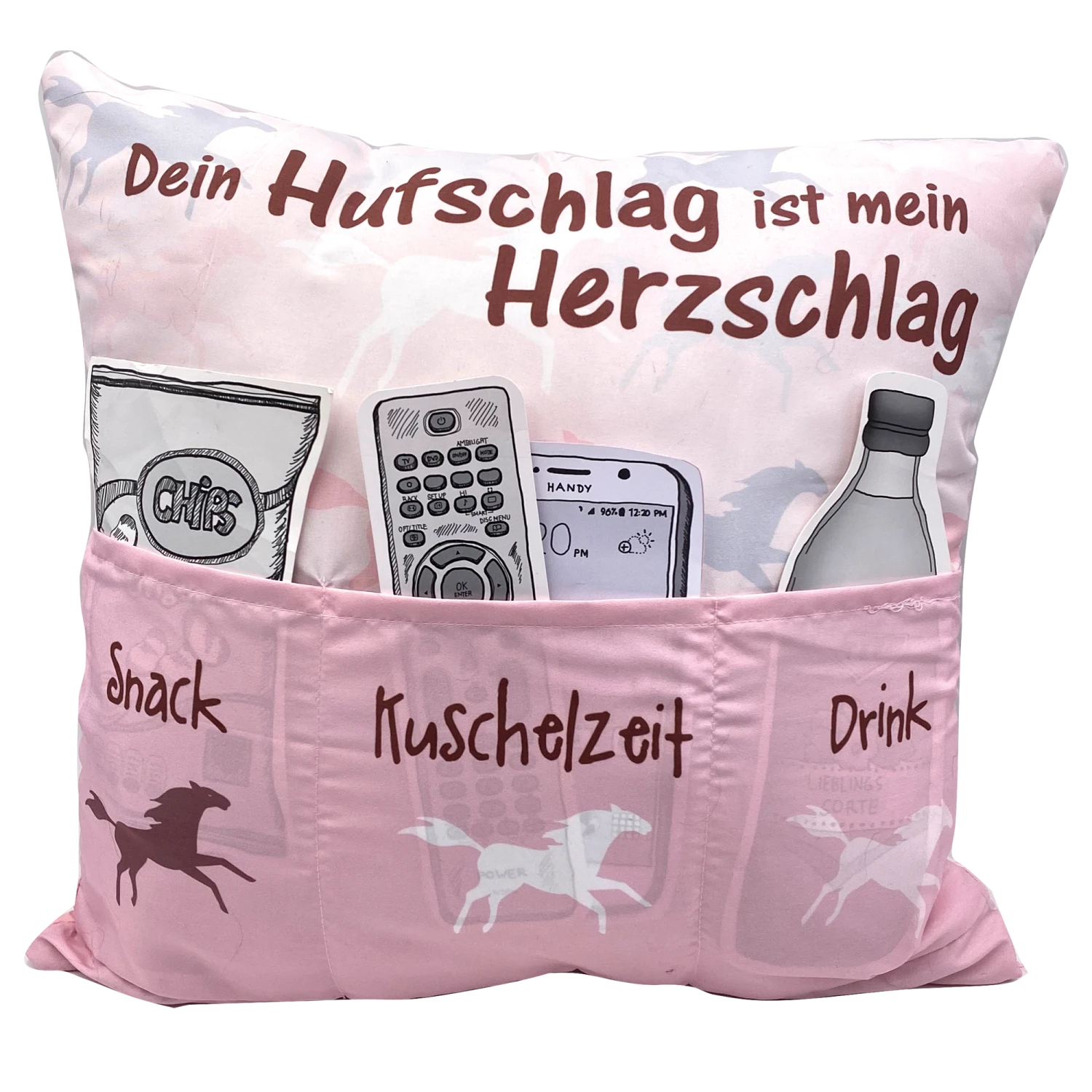 Hergo Sofahelden Kissen Mit Taschen 43x43cm - Pferdekissen 8767 3 Hergo Sofahelden Kissen Mit Taschen 43x43cm - Pferdekissen 8767