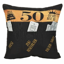 Hergo Sofahelden Kissen Mit Taschen 43x43cm - 50. Geburtstag 8776