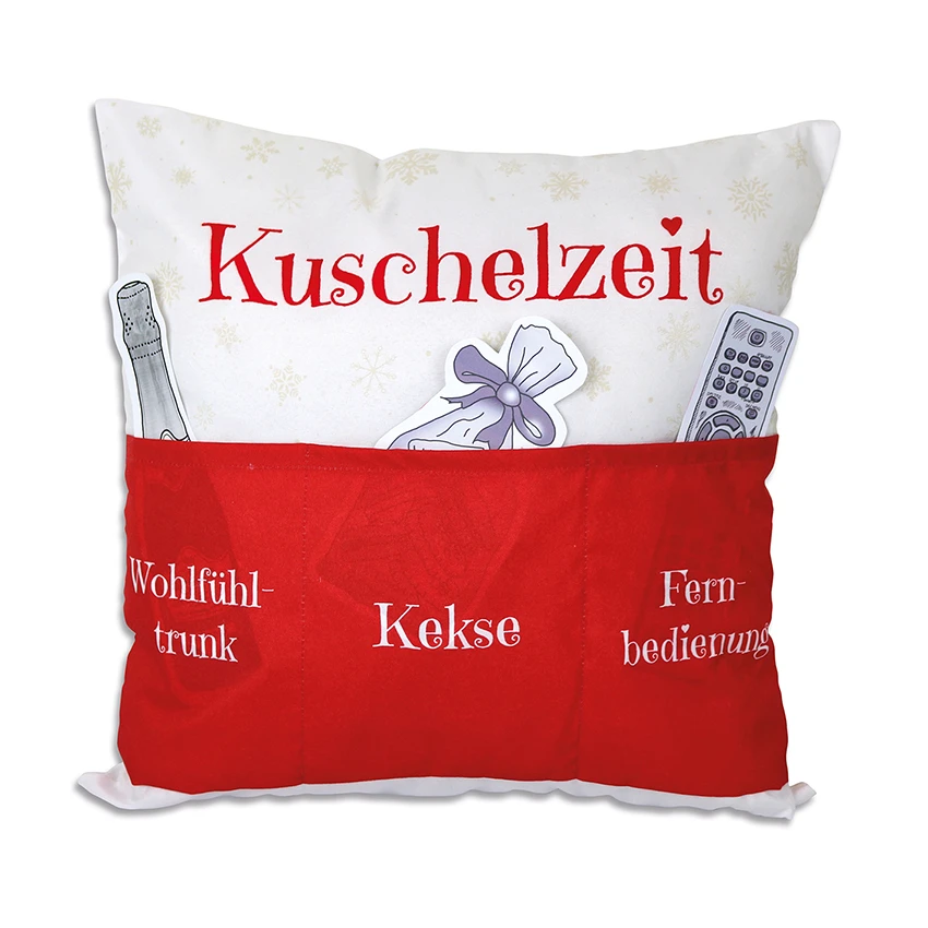 Hergo Sofahelden Kissen Mit Taschen 43x43cm - Kuschelzeit 8813 3 Hergo Sofahelden Kissen Mit Taschen 43x43cm - Kuschelzeit 8813