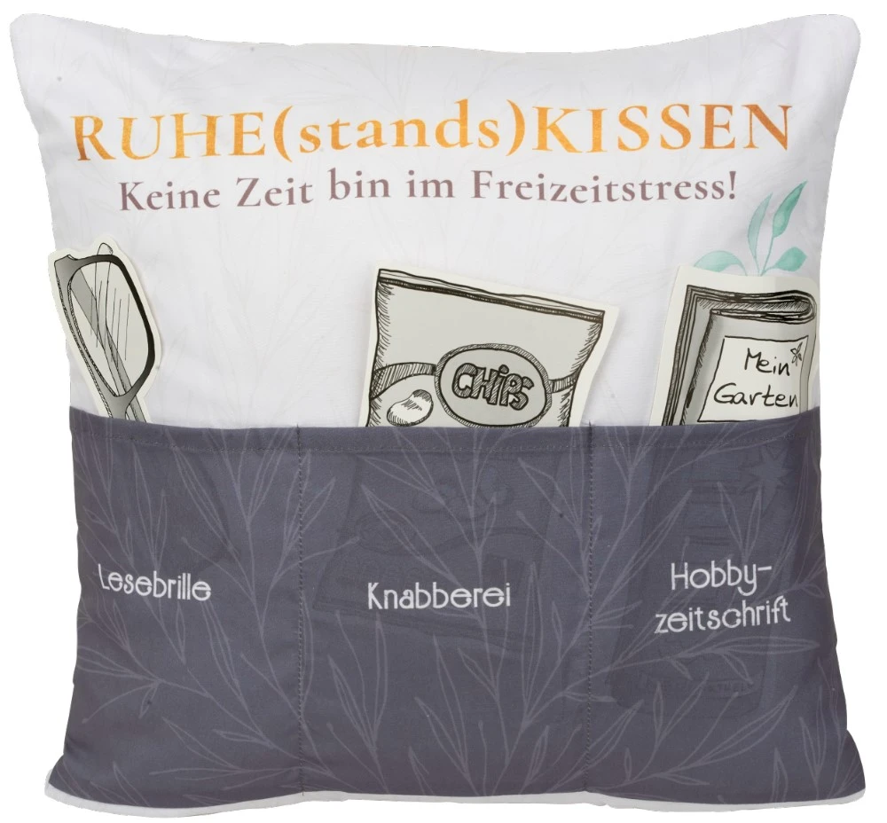 Hergo Sofahelden Kissen Mit Taschen 43x43cm - Ruhestandskissen 8842 3 Hergo Sofahelden Kissen Mit Taschen 43x43cm - Ruhestandskissen 8842