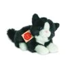 Teddy Hermann 90689 Katze Liegend Schwarz / Weiß Ca. 20cm Plüsch -Beliebter Spielzeugladen 90689