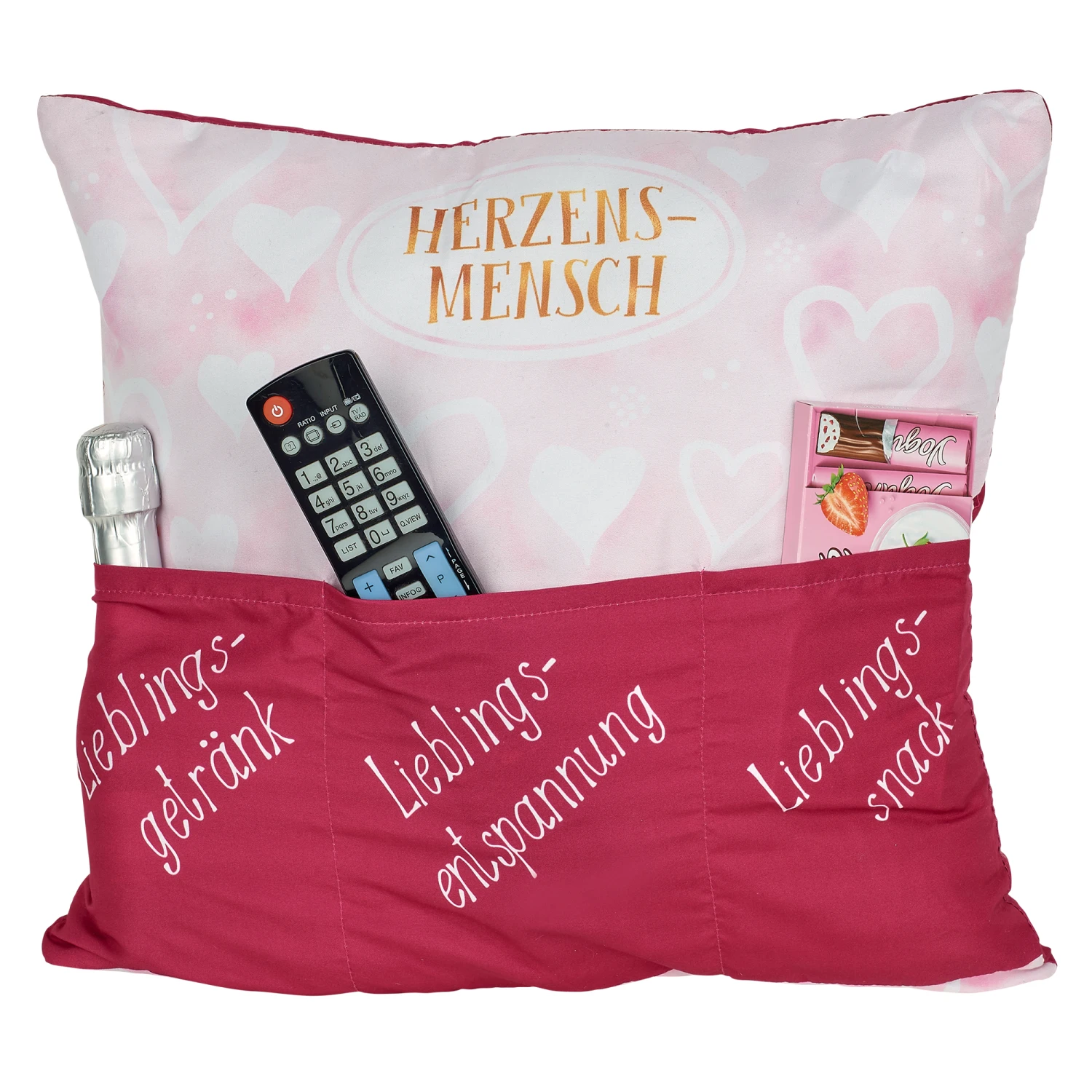 Hergo Sofahelden Kissen Mit Taschen 43x43cm - Herzensmensch 9084 4 Hergo Sofahelden Kissen Mit Taschen 43x43cm - Herzensmensch 9084 – Bild 2