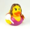 Gummiente Badeente Mit Quietsche - Dame Mit Spiegel Und Lila Kleid -Beliebter Spielzeugladen Gummiente Badeente mit Quietsche Dame mit Spiegel und lila Kleid
