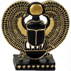 Ägyptischer Scarabeus Stehend Schwarz/gold Handbemalt Dekogegenstand MC90018